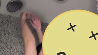 Sexy asian girl gives blowjob and doggystyle in shower