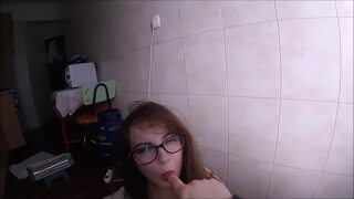 Newbie girl struggles to fit the cock  &mdash;  creampie pussy farts