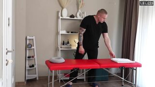 A Big-ass Blonde Came for a Massage, but Got a Dick in Her Mouth