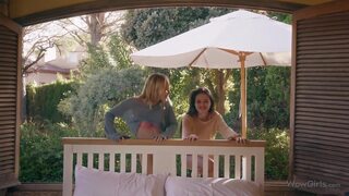 WOWGIRLS Two gorgeous girls Kinsley White and Kelly Collins having sex on vacation