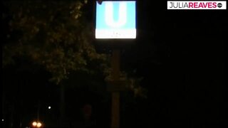 Casting while shooting porn, totally nasty shows pussy in subway