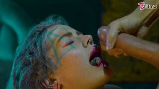 Tattooed Girl Got Caught Fucking Herself with a Big Toy, ANAL, BJ, Cumshot