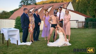 BRIDE4K  Wedding ritual sex with sexy blonde bride, dogging and wax play