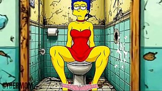 Married Housewife Gets Fucked In A Public Dirty Restroom  Cartoon  Simpsons Parody  Gloryhole