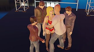 Lulu in red lingerie gets wildly fondled by her eager