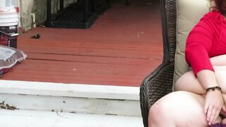 Oh fun on my patio in my new boots doing a booty shake and