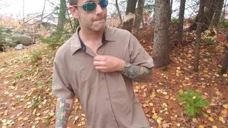 Another Outdoor Autumn Escape &mdash;  Public exhibition with anal play  Very risky &mdash;  almost caught 2