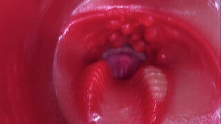 Hot creampie inside her, amazing close-up, ultra clear