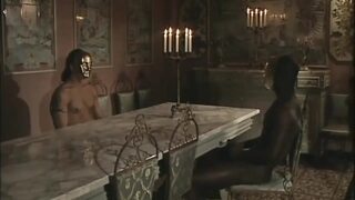 Behind the Mask, a White Man, a Black Man, and a Slut: Threesome with Anal and Wax Play