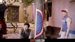 Step-uncle tempts step-niece with family BBQ, leading to wild group