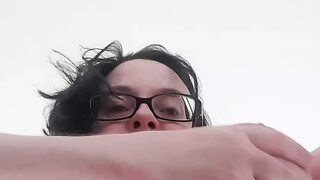 Spreading my pussy lips from underneath