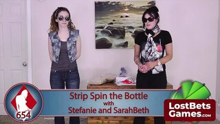 Sticky and sensual strip Spin the Bottle game that ends in a shower