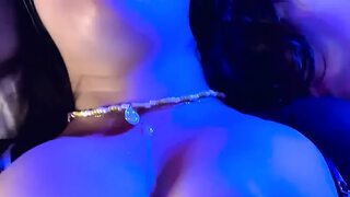 He sucks my cock until I cum on his tits