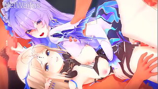 Cantarella and Cartethyia get Fucked by Rover at the same