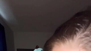 Pretty Brunette White Girl Sucking and Deepthroating BBC