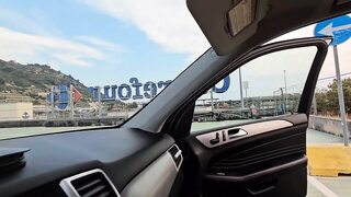 Horny driver fucks me in the supermarket parking lot . Fill video on my OF page.