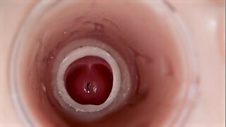 Camera inside deep pussy captures huge ejaculation of sperm