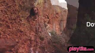 Petite Russian MILF and big tits blonde babe reveal naked