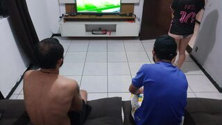 My husband lost me in the bet and I had to stay with his friend in front of him