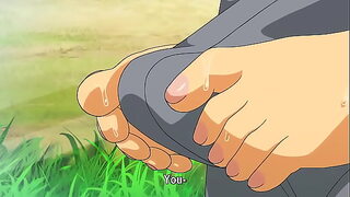 Hentai: busty teen fucked outdoors