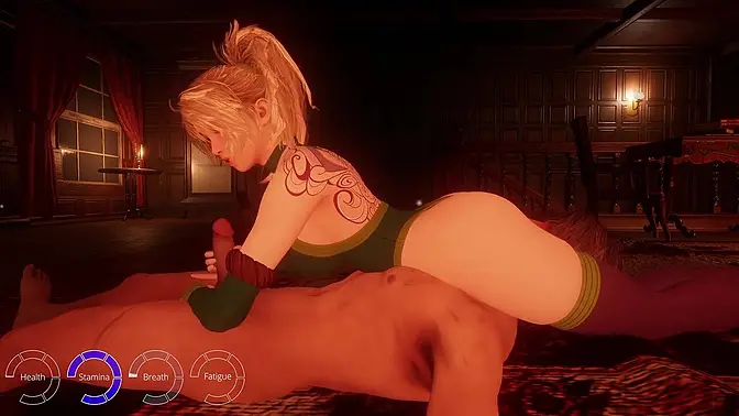 3D Animated Mistress chokes submissive in hot femdom