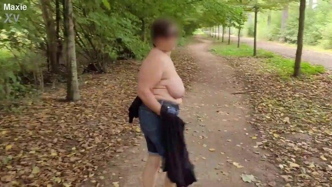 A busty milf public flashing