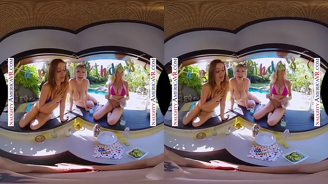 A surprise birthday party turns into a mischievous foursome!