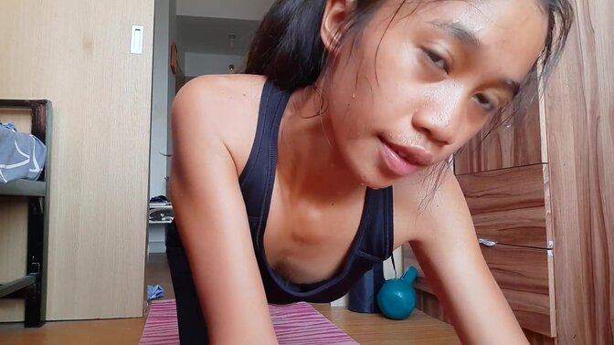 After working up a sweat at the gym, she's ready to get nasty 