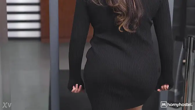 Airport security turns into a wild anal and double penetration session with a busty brunette