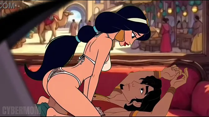 Aladdin's Wish Comes True with Naughty Princess Jasmine