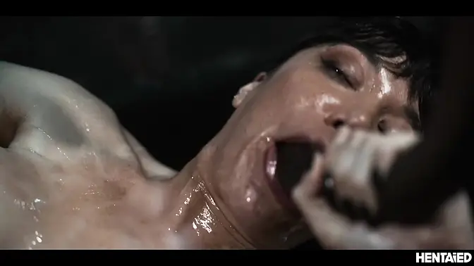 Alien babe with huge boobs gets fucked and milked by a monster