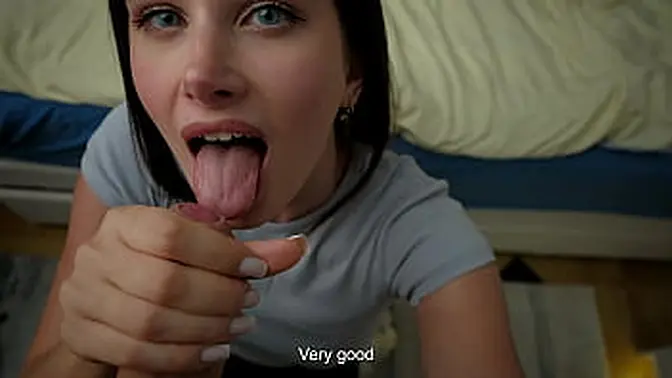 Amateur babe deep throats big cock on the beach