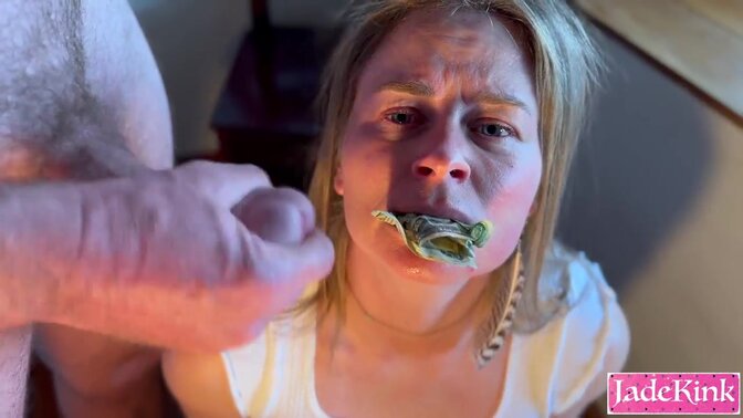 Amateur blonde girlfriend takes a big cock deep in her pussy while wearing