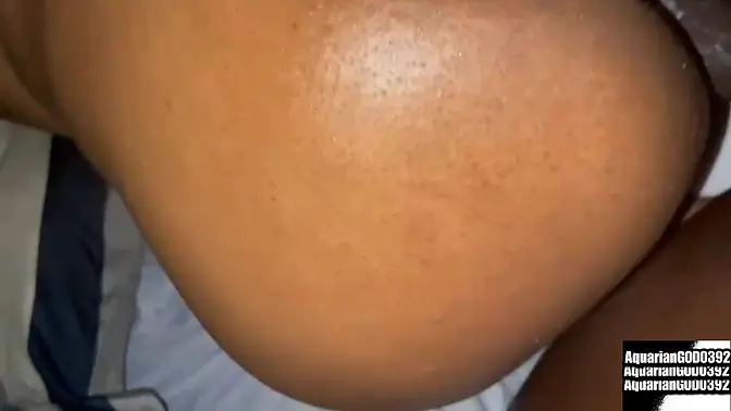 Amateur ebony babe gets black cock in her wet and creamy pussy