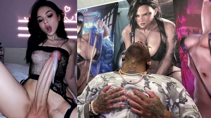 Amateur GF gives a sloppy blowjob and shows off her big toys