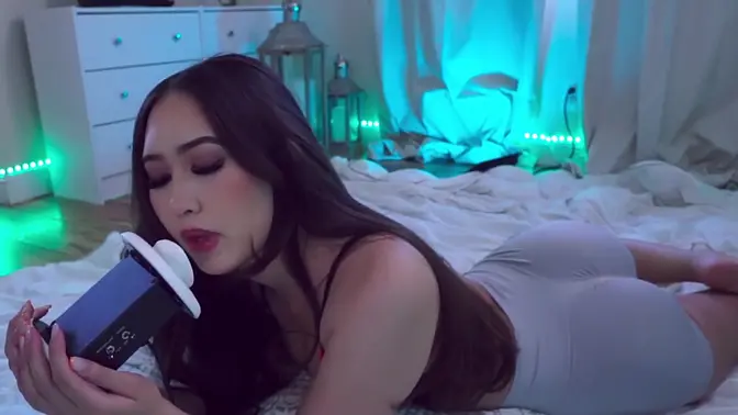 Amateur girlfriend LICKS ears ASMR style