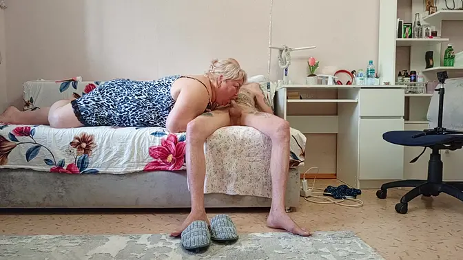 Amateur MILF deepthroats cock and swallows cum