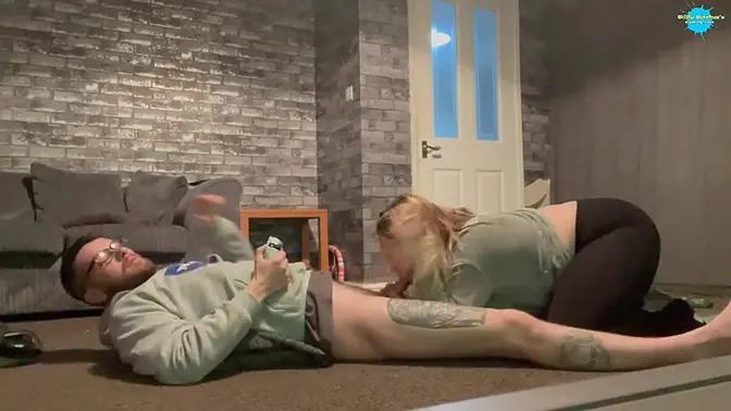 Amateur MILF wife blows her stepson's cock