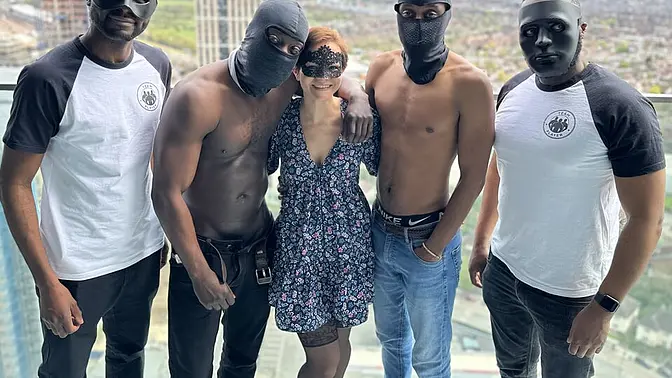 Amateur MILF wife takes BBC gangbang while cuck husband films