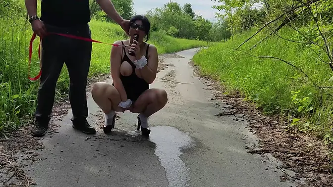 Amateur wife cheats husband in public with her new toy