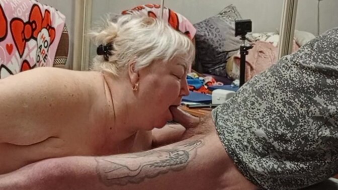 Amateur Wife Swallows Neighbor's Cum in His Mouth