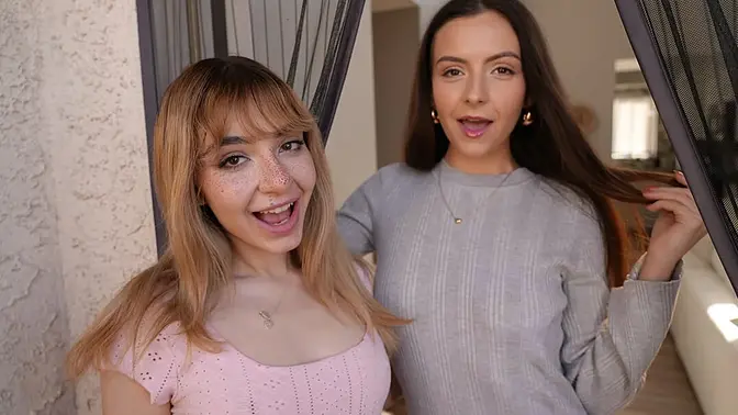 American businesswoman and her hot friend fuck me at open house