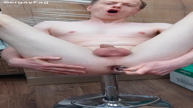 Anal slut LanaTuls takes a glass plug deep in her ass while playing with it 