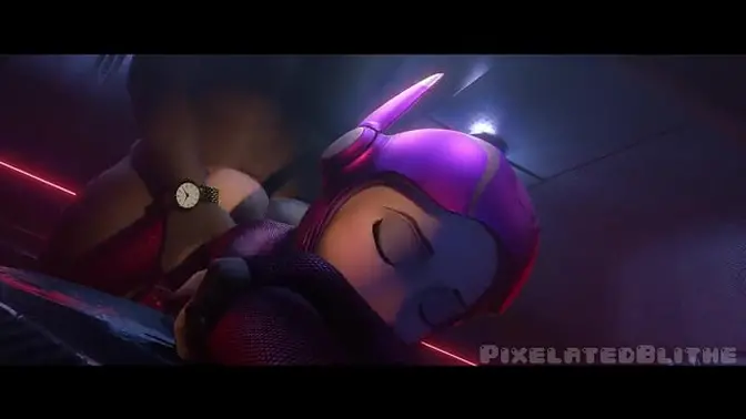 Animated babe gets her ass fucked and gives a deepthroat blowjob