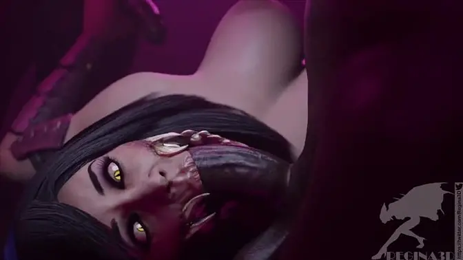 Animated babe with big boobs sucks BBC and gets ass fucked