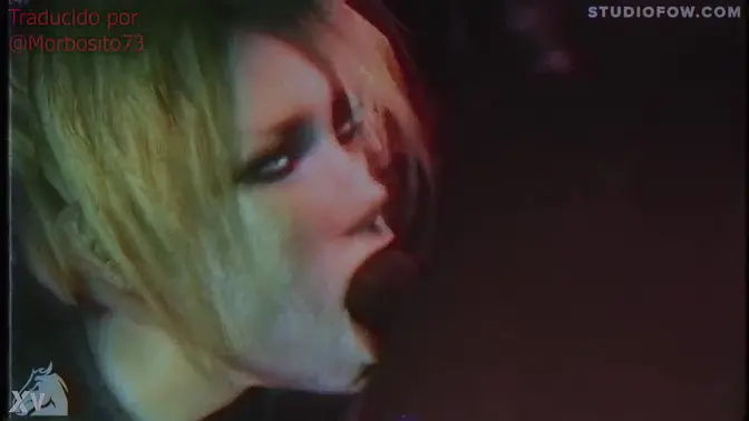 Animated Harley Quinn takes a facial cumshot in a 3D cartoon gangbang