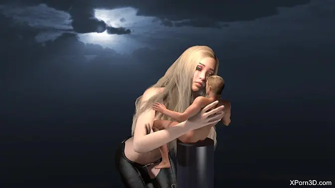 Anime 3D giantess humiliates tiny guy with huge cock