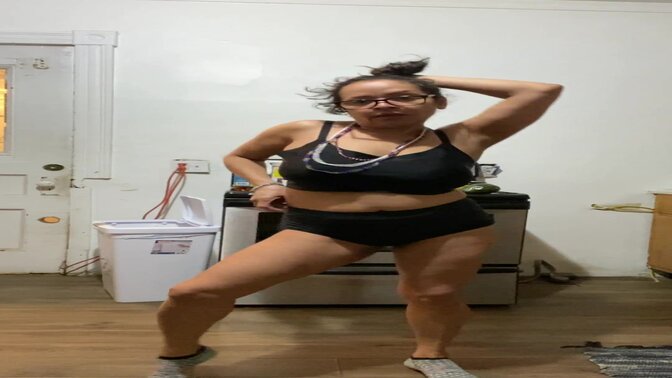 Anna Maria mature Latina black workout apparel part 2