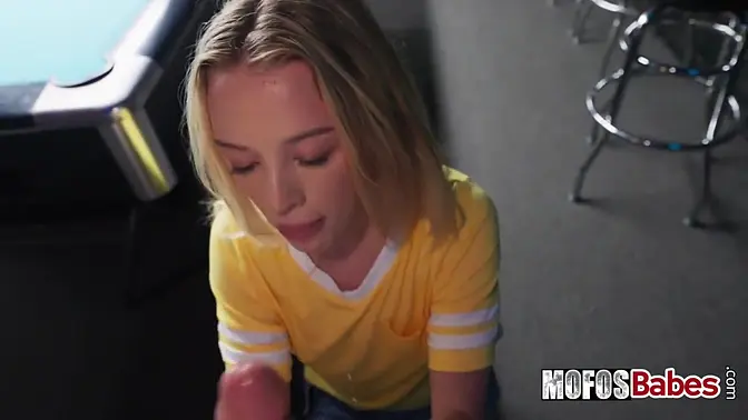 Ashlyn Angel, teen blonde POV blowjob and hardcore fucking at the pool hall