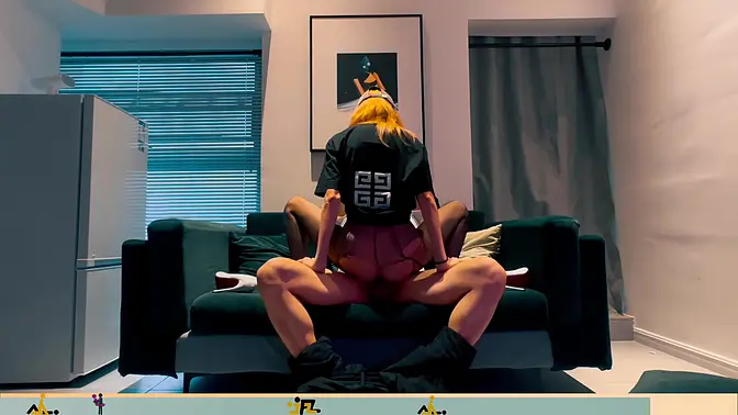 Asian amateur rides cock in cowgirl with high heels